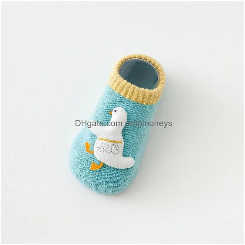 Kids Socks Autumn And Winter Warm Baby Toddler Socks Stereo Doll Dinosaur Rabbit Thick Cute Cartoon Non-Slip Floor For Infants Boys Dr Dhb7R