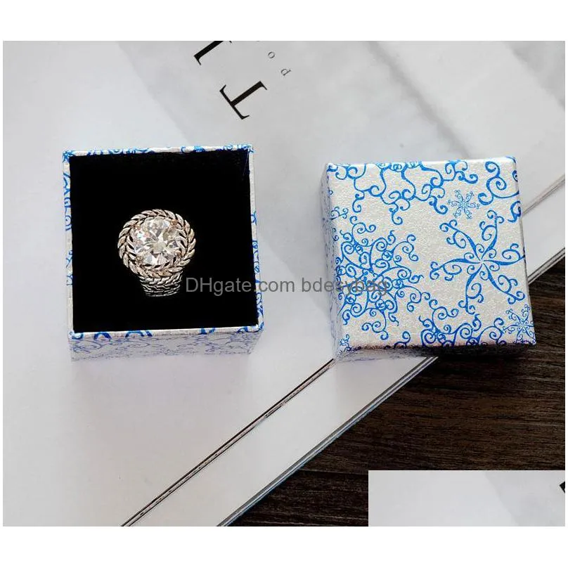 Party Favor Blue And White Porcelain Empty Paperboard Chinese Style Jewelry Box Paper Packaging For Necklace/Ring/Earring Gift Za5620 Dhvfc