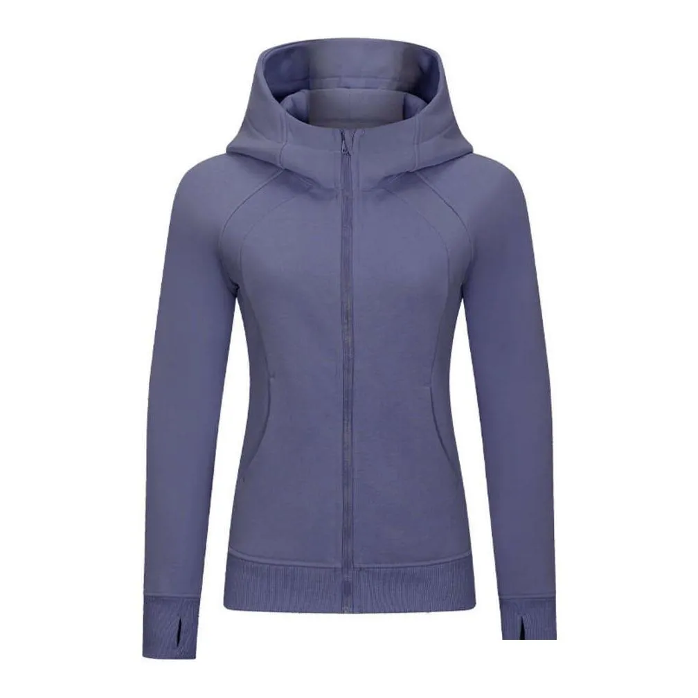 Lu Yoga Lemon Womens Jackets Clothes Sports Jacket Heat-Tied Blowing Belongs Womans Cocktail Traffic Racing Ritsleting Fl Drop Delive Dhydf