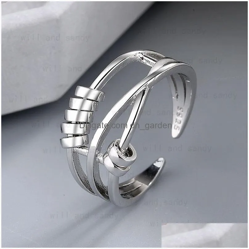 Band Rings Letter Rotatable Charm Adjustable Ring Band Open Rings For Women Girls Friend Gift Fashion Fine Jewelry Drop Del Dhgarden Dhyuw