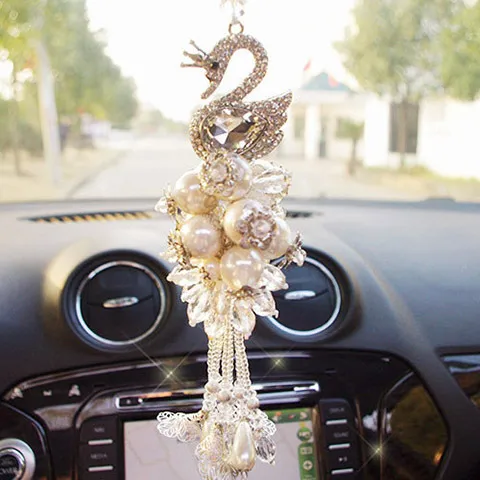 crystal car pendant with diamond car pendant car car can love card car interior hanging decoration supplies woman
