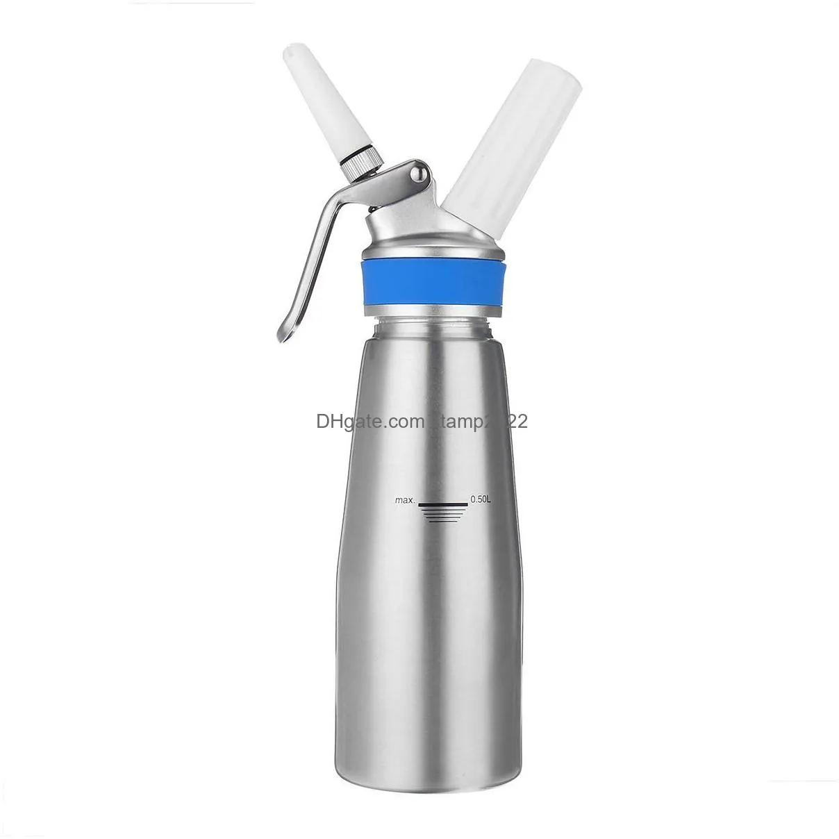 500ml aluminum cream gun  cream foamer chargers foam whipped dessert cream dispenser whipper cake making decorating tool w96