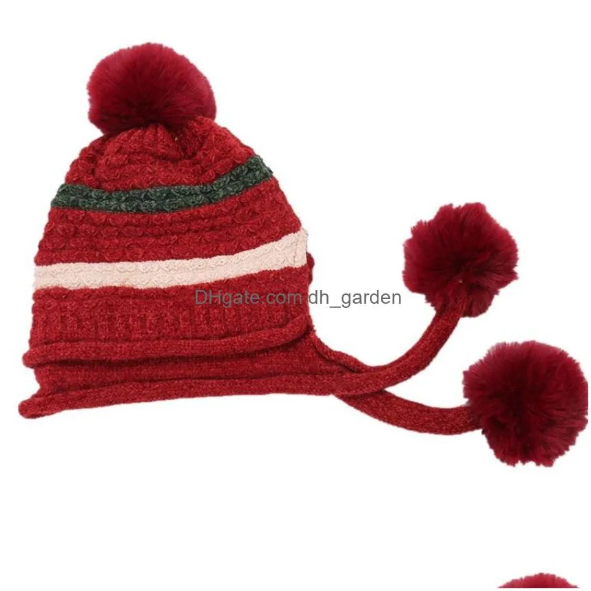 Stingy Brim Hats Fur Ball Pom Cap Winter Warm Chenille Soft Hat Cloak Hats Beanie For Women Fashion Drop Delivery Fashion Ac Dhgarden Dha4H