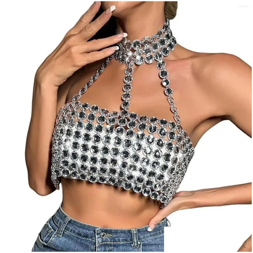 Women`s Tanks Banded Workout Tops For Women Chain Sexy Clothes Beading Tassel Sleeveless Cute Athletic Shirts C9 Top