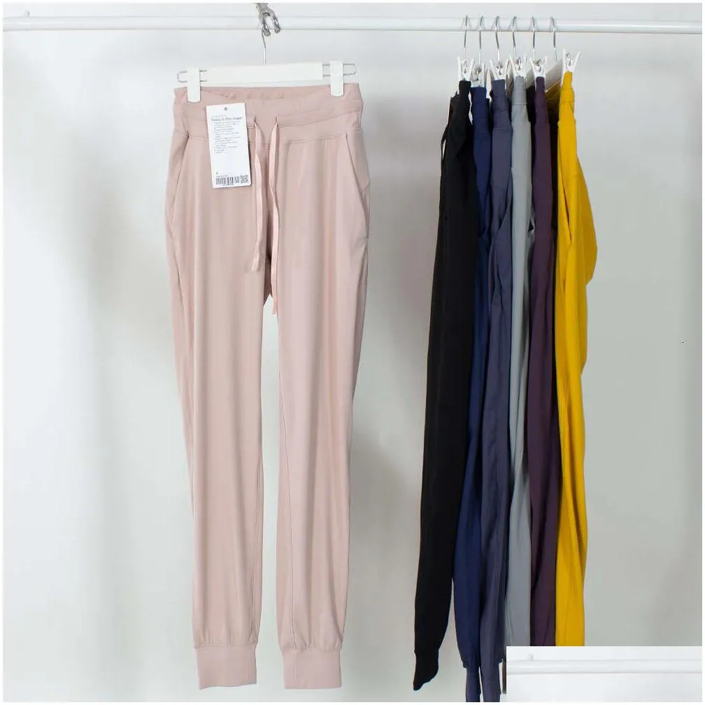Lu Yoga Lemon Ready To Ru Jogger Pants With Women High Waist Gym Dstring Sweatpants Fitness Loose Trousers Female Drop Delivery Dh6K5