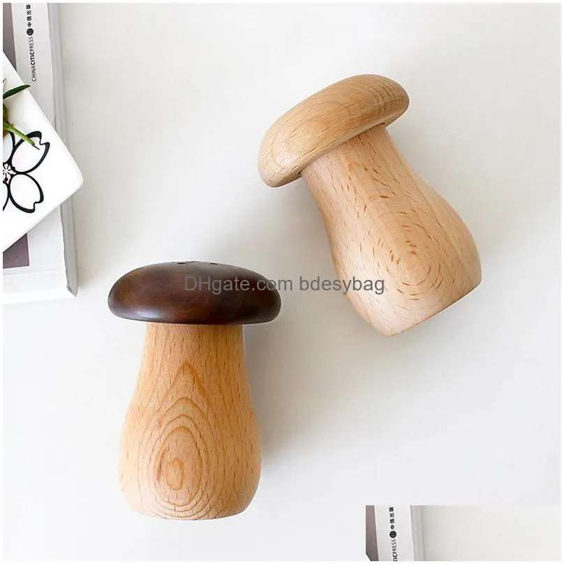 Toothpick Holders Solid Wood Tootick Holder Storage Box Kitchen Portable Mushroom Dispensers Home Restaurant Supplies Lx3201 Drop Deli Dhzg4