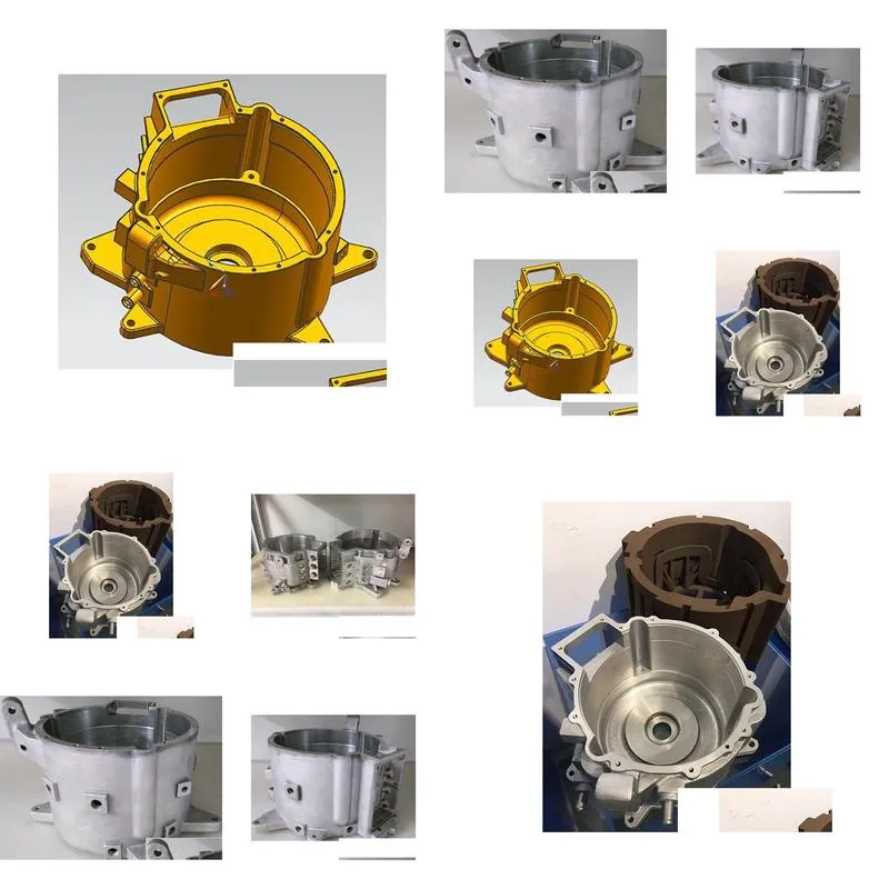 OEM High Personality Designer Custom Machining Rapid Prototyping auto parts Integrated water-cooled motor housing Precision aluminum Casting Metal