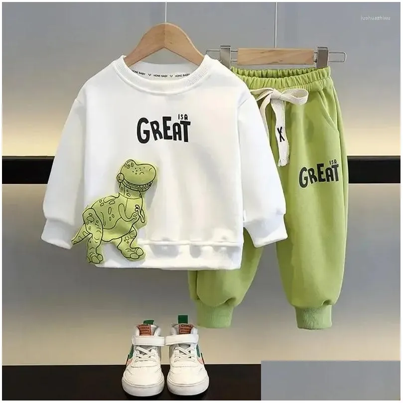 Clothing Sets Boys Set Children`s Baby Top And Pants Two Piece Long Sleeve Sweater Kids Clothes Suit