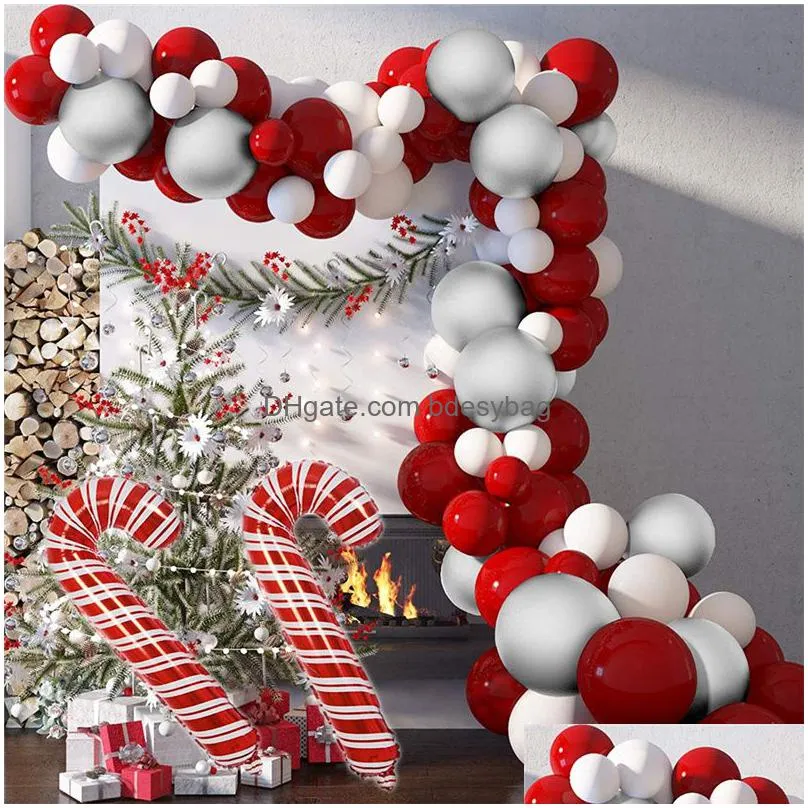 Christmas Decorations Christmas Balloons Arch Kit Santa Deer Red Candy Gift Box Foil Balloon For Decorations Party Supplies Lx5277 Dro Dhoaj