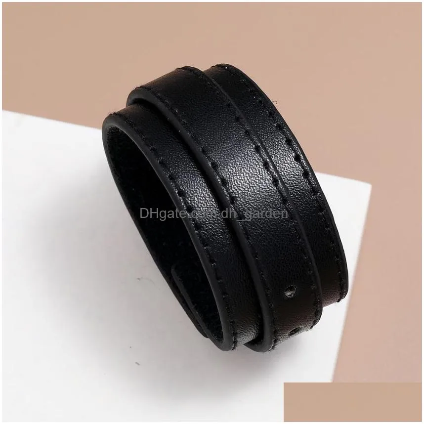 Bangle Pin Buckle Bangle Cuff Adjustable Mtilayer Wrap Bracelet Wristand For Men Women Will And Sandy Fashion Jewelry Drop Dhgarden Dhapc