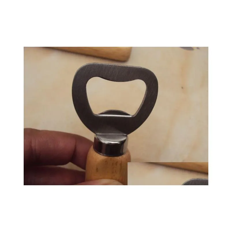 wooden handle handheld bottle opener wine beer soda glass cap bottle opener cerative kitchen bar tools