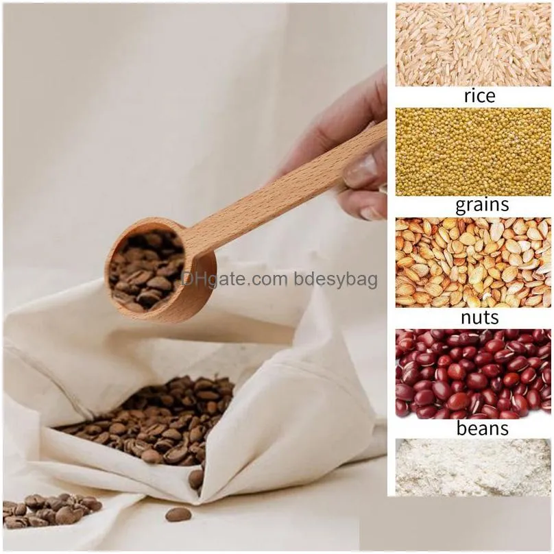 Coffee Scoops Beech Wooden Coffee Scoop Measuring Spoon For Ground Beans Protein Powder Jars Wholesale Lx4721 Drop Delivery Home Garde Dhyei