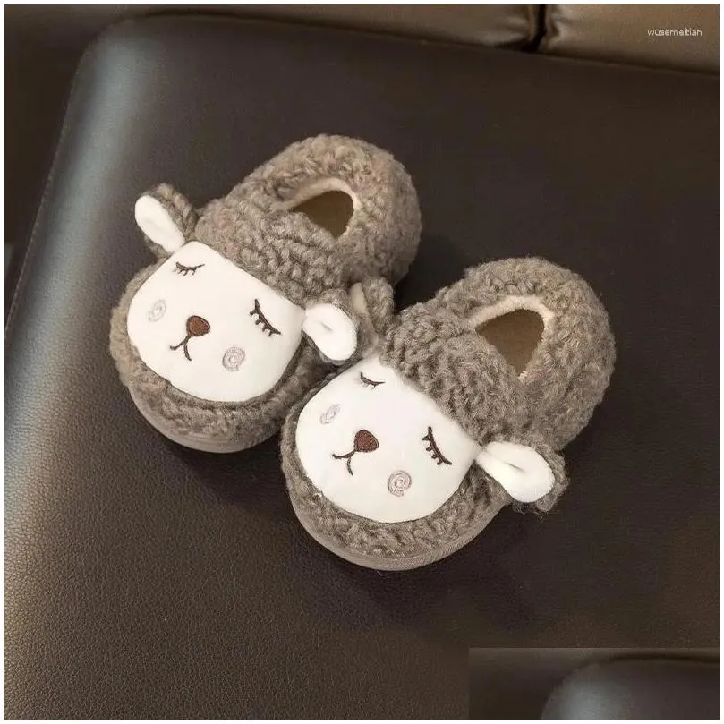 First Walkers 1-3Y Autumn And Winter Baby Cotton Soft Toddler Shoes Born Anti-slip Sneakers Cute Cartoon Sheep Slippers