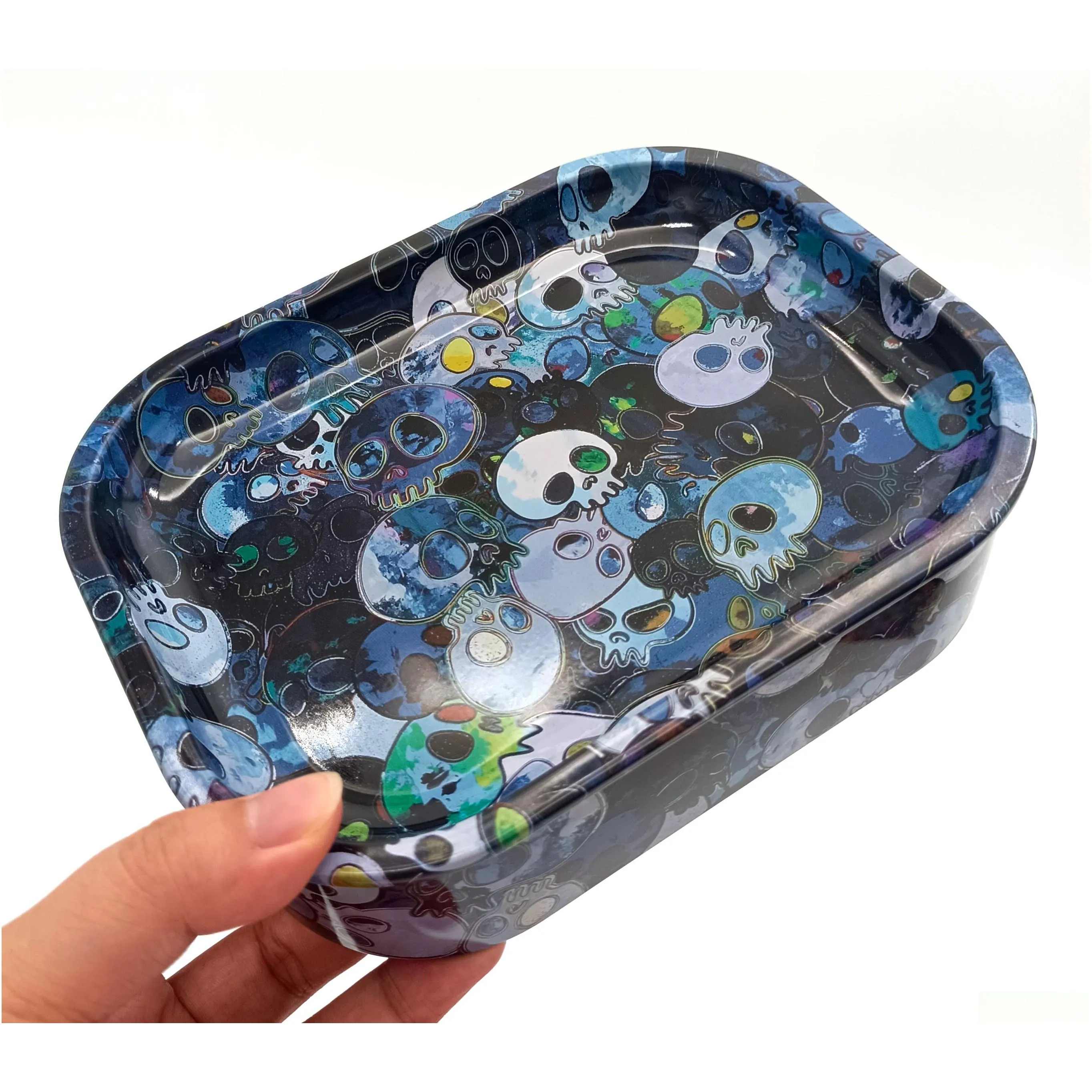 stock in us 60pcs/case stash box smoking accessories rolling tray 180x140x45mm size 10 designs opp bag packaging can not ship to alaska hawaii puerto