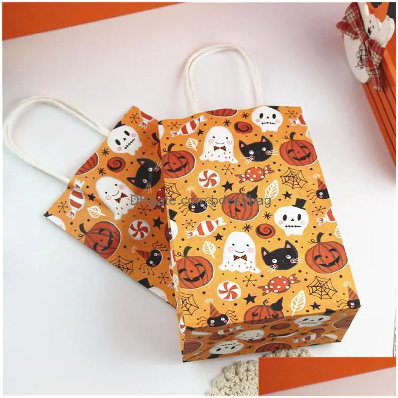 Gift Wrap Halloween Easter Party Decoration Pumpkin Ghost Paper Candy Bag Baking Box Home Props Supplies Ct0215 Drop Delivery Home Gar Dh5Qh