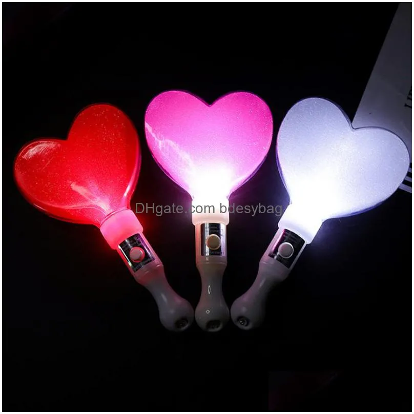 Party Decoration Short Style Love Light Stick Led Pentagram Glowing Concert Support Props Kids Happy Birthday Party Decor Toys Glow Lx Dhe4I