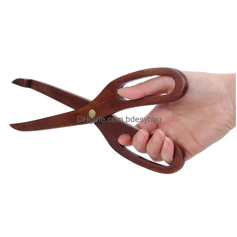 Other Kitchen Tools Kitchen Tongs Wood Food Barbecue Steak Bread Dessert Pastry Clip Clamp Buffet Cooking Tools Lx4374 Drop Delivery H Dhorv