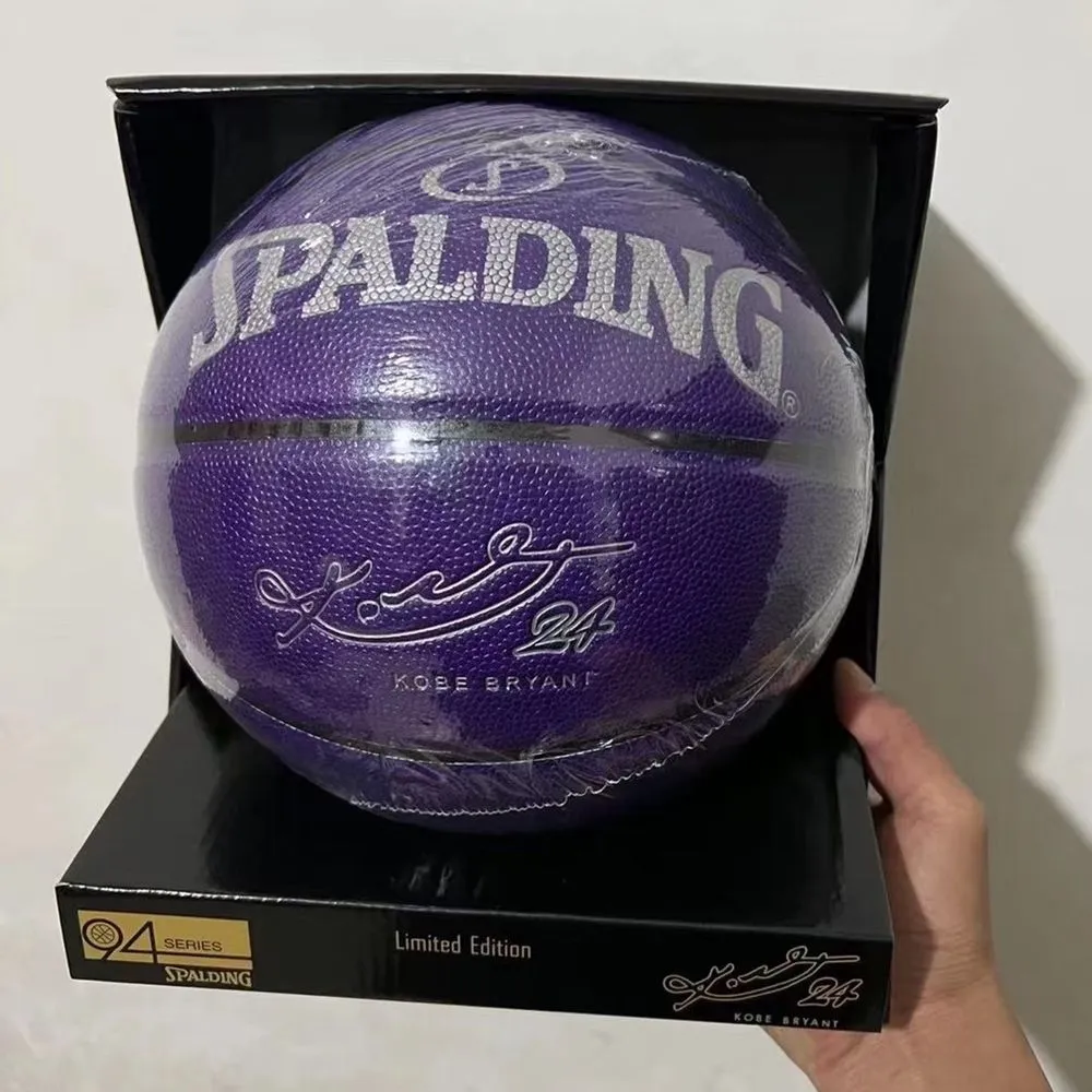 Spalding 24K Black Mamba Commemorative edition basketball ball Balls Merch PU wear resistant serpentine size 7 Pearl purple