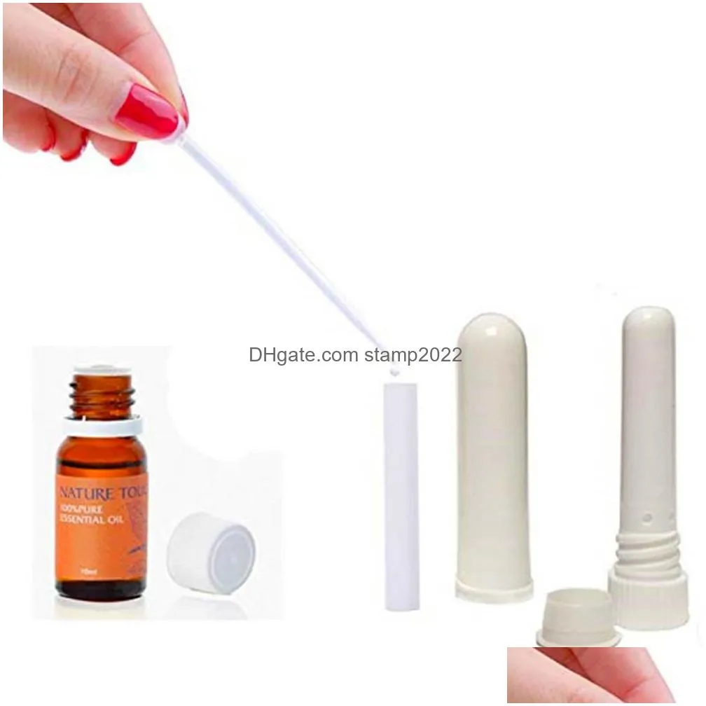 100 sets colored essential oil aromatherapy blank nasal inhaler tubes diffuser with high quality cotton wicks cpa5921 ss0414