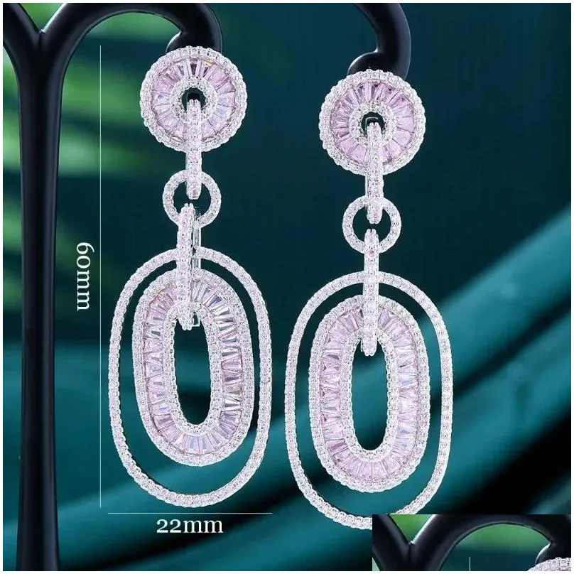 Dangle Earrings GODKI Luxury Bowknot Fairy Blue Snowflake Earring For Women Wedding Party Dubai Bridal Jewelry Boucle D`oreille Femme