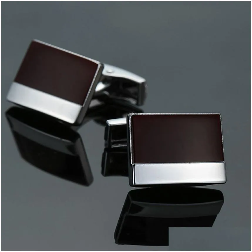 Jewelry Fashion French Mens Shirt Metal Brass Enamel Cufflinks Casual Business Suit Top Cuff Links For Men Jewelry Gift Drop Delivery Dhdrm
