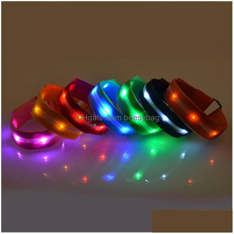Party Decoration Led Arm Bands Lighting Armbands Leg Safety For Cycling Skating Party Shooting Night Wristband 7 Colors Wholesale Lz04 Dhykg