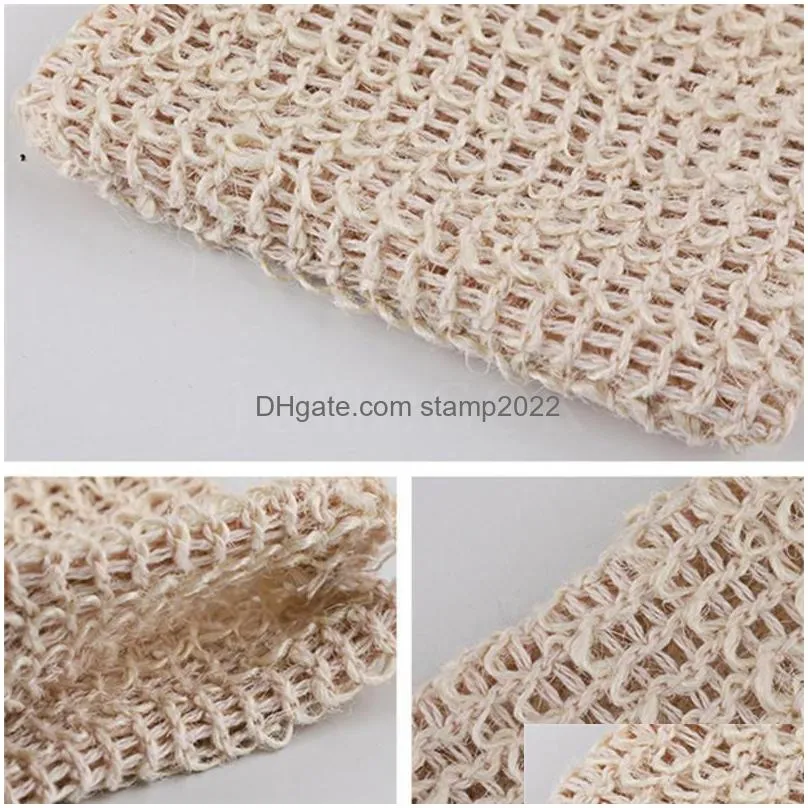 fast delivery exfoliating mesh bags pouch for shower body massage scrubber natural organic ramie soap bag sisal saver moisturizing bath spa foaming