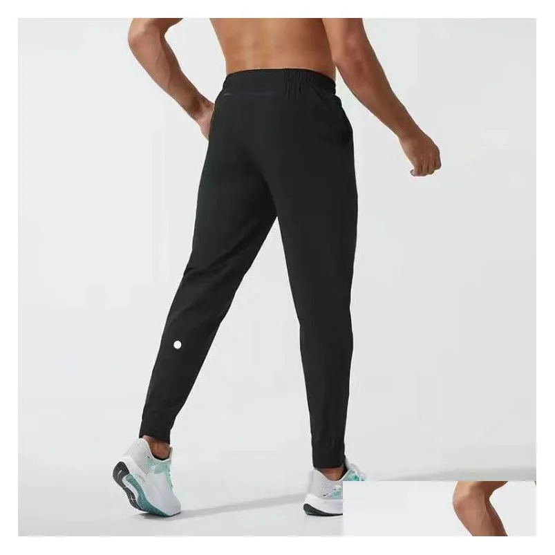 Pant Mens Jogger Long Pants Sport Quick Dry Dstring Gym Pockets Sweatpants Man Trousers Casual Elastic Waist Fitness Drop Delivery Dh1Ni