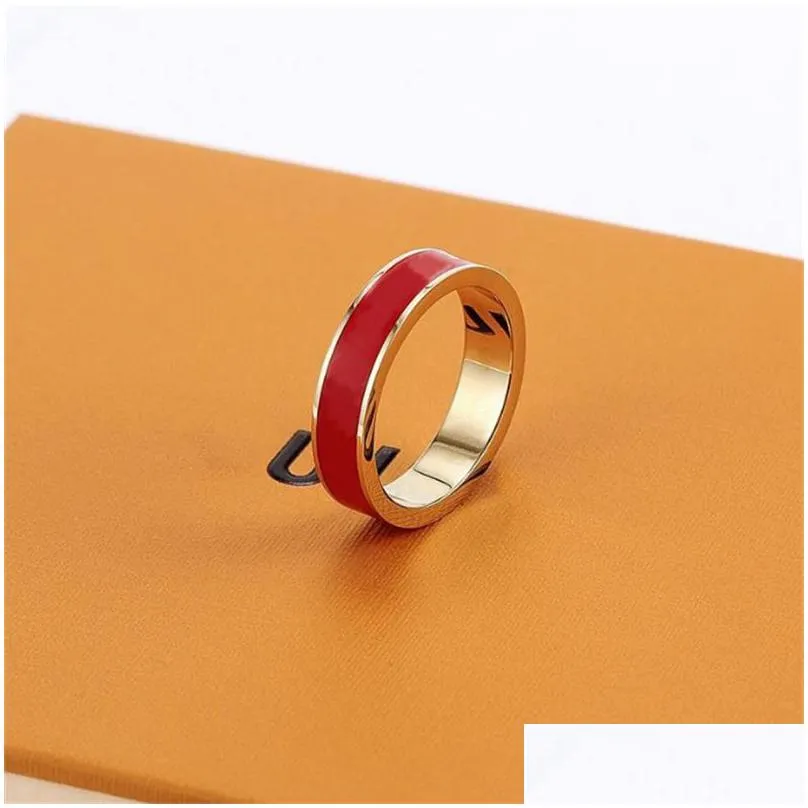 designer rings simple fashion letters men and women couple rings titanium steel 18k gold plated ring non-fading anti-allergy holiday gift luxury