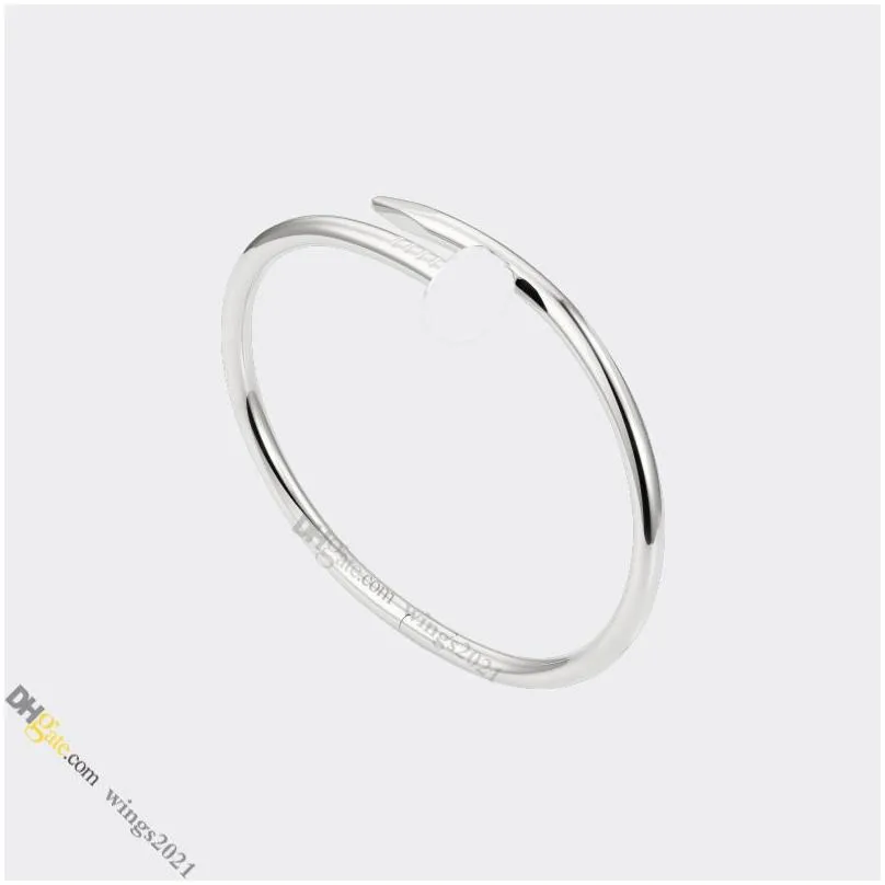 nail bracelet diamond jewelry designer for women designer bracelet Titanium Steel Bangle Gold-Plated Never Fading Non-Allergic, Gold Bracelets;