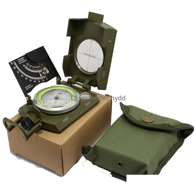 multifunctional compass all metal military waterproof high accuracy compass with bubble level for outdoor camping hiking