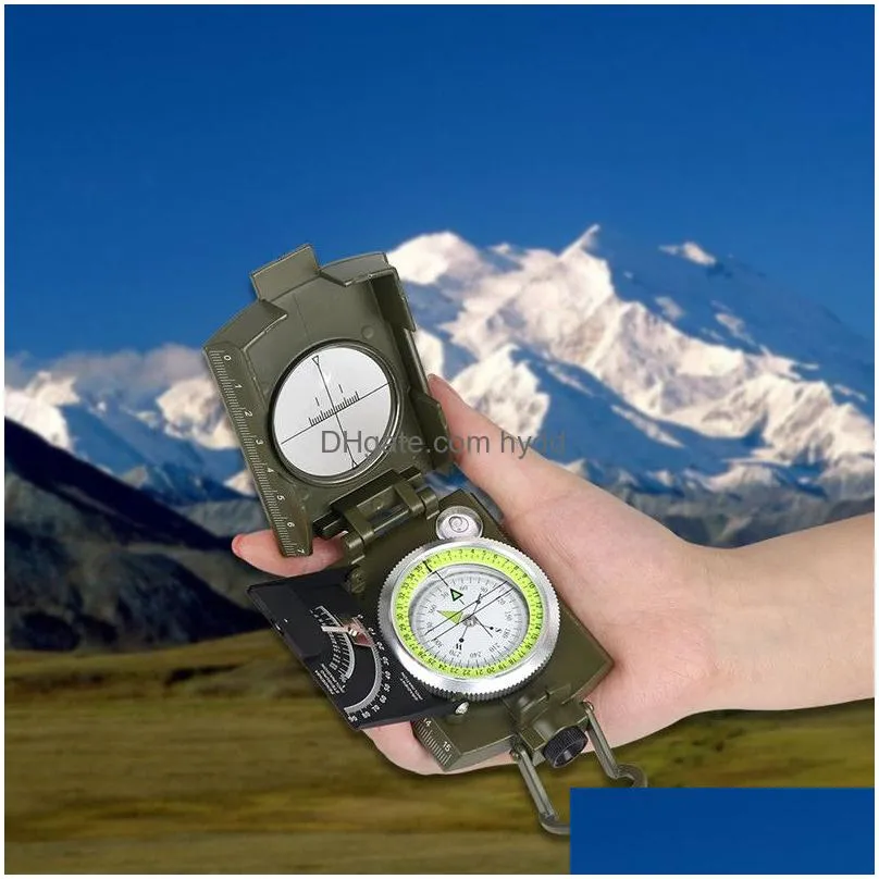 multifunctional compass all metal military waterproof high accuracy compass with bubble level for outdoor camping hiking