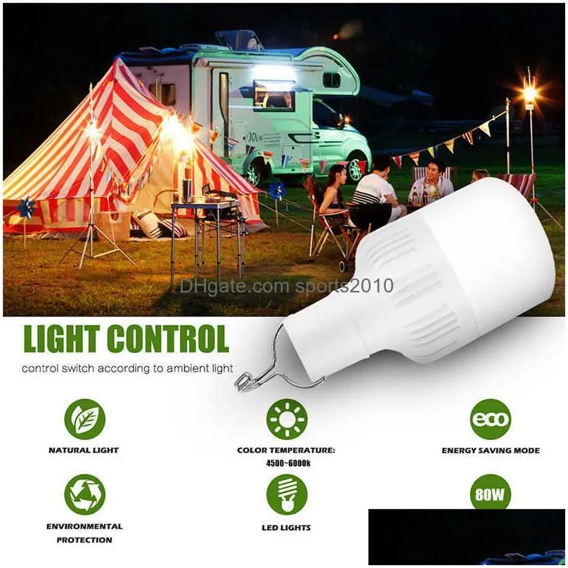 Other Home & Garden New 130W Usb Rechargeable Led Bb Light Emergency Lights 3 Gears Outdoor Portable Tent Lamp Battery Lantern For Gar Dhogo