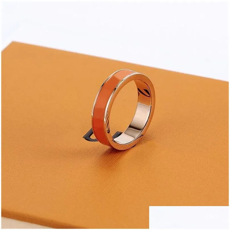 designer rings simple fashion letters men and women couple rings titanium steel 18k gold plated ring non-fading anti-allergy holiday gift luxury