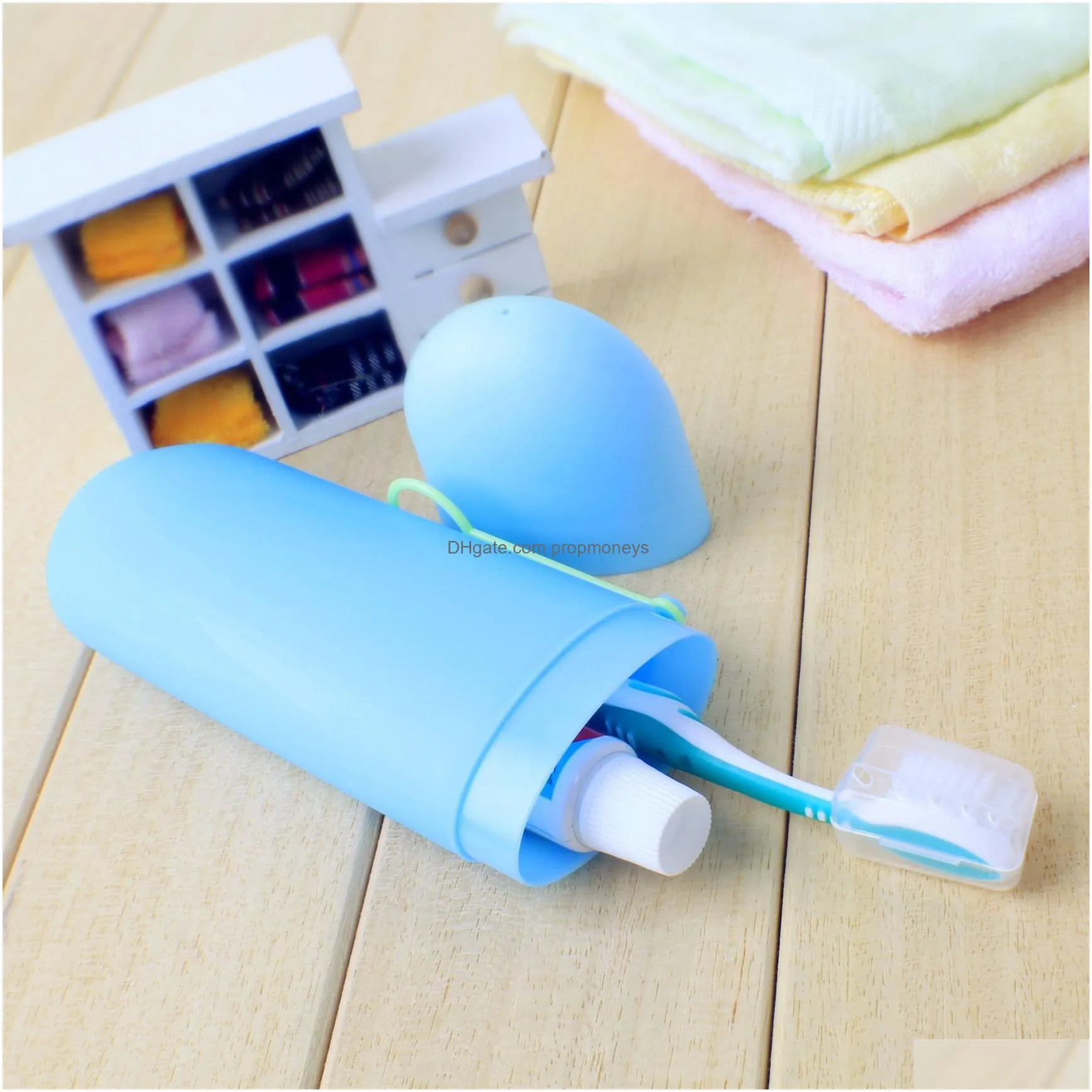 Cups, Dishes & Utensils Solid Colors Portable Travel Tootaste Toothbrush Holder Cap Case Household Storage Cup Outdoor Bothroom Access Dhvdi