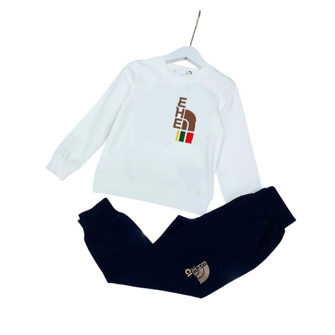 2-11 years children`s Clothing Sets BABY boys girls Garment Autumn Winter Pattern Designer Sweater Suit kids coat+pants size 100cm-160cm