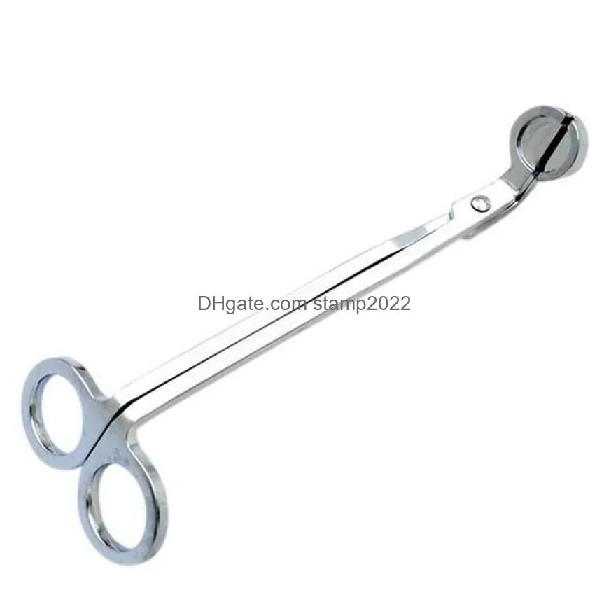  dhs candle wick trimmer stainless steel scissors trim wick cutter snuffer round head 18cm black rose gold silver red