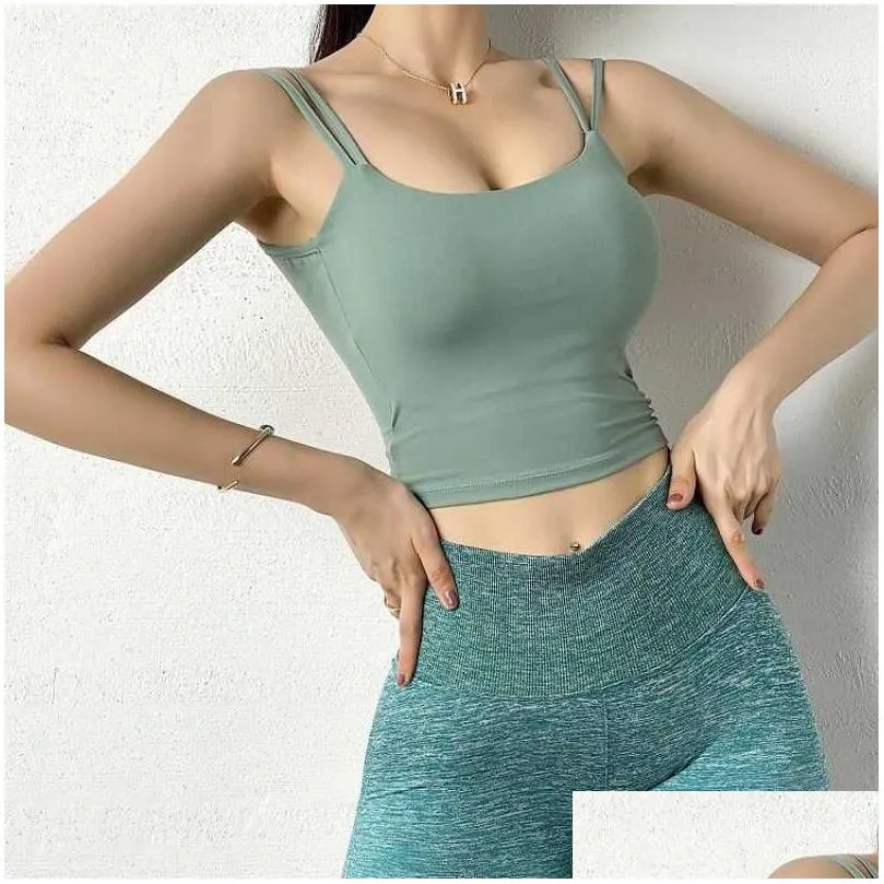 Women Y Sport Bra Breathable Running Crop Top Fitness Clothing Yoga Gym Padded Super Sports High Impact Tops Drop Delivery Dhh91