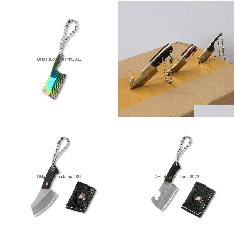 mini kitchen knife portable stainless steel knifes demolition express collection cut fruit keychain ornament gift aa