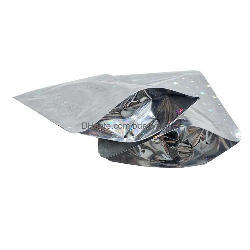 Storage Bags Star Laser Color Reclosable Aluminum Foil Zipper Packaging Bag Mylar Food Grocery Retails Packing Lx2960 Drop Delivery Ho Dhp1B