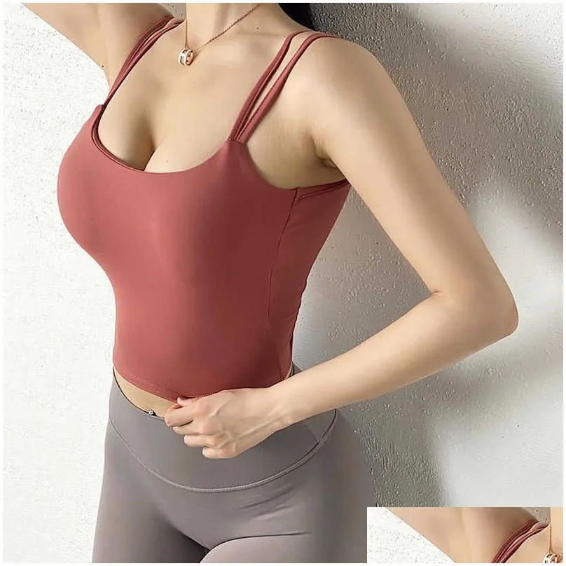 Women Y Sport Bra Breathable Running Crop Top Fitness Clothing Yoga Gym Padded Super Sports High Impact Tops Drop Delivery Dhh91