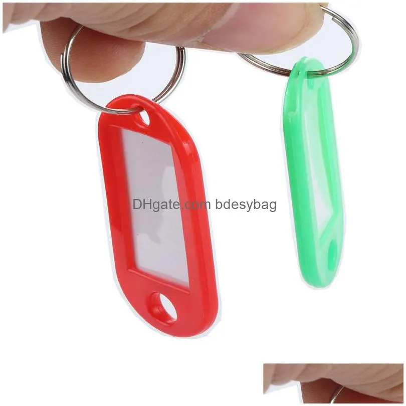 Other Home Storage & Organization 50Pcs/Set Mticolor Keychain Key Id Label Tags Lage El Number Classification Card Rings Wholesale Lx4 Dhtpa