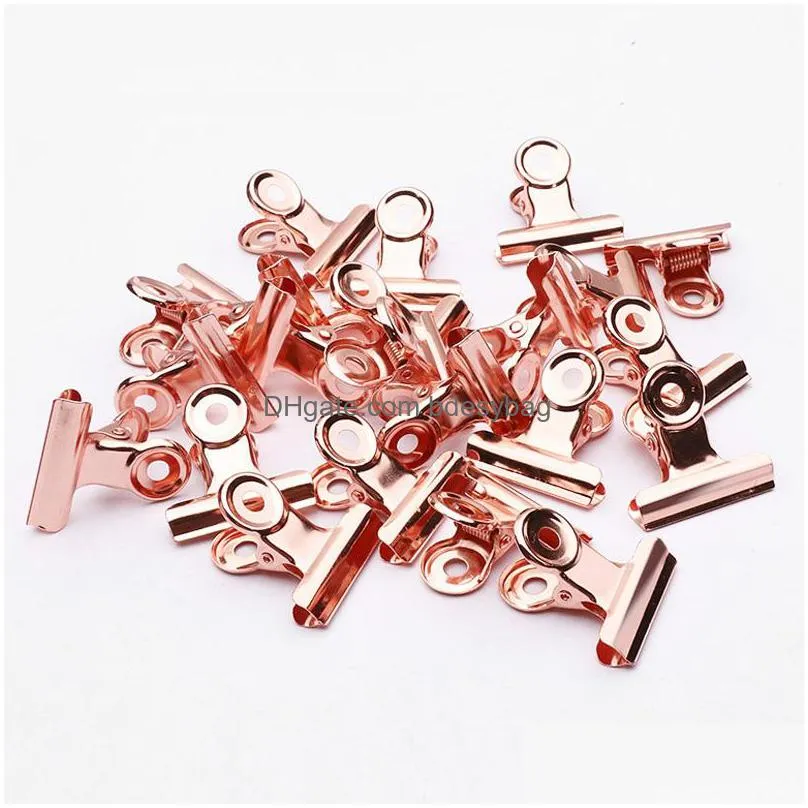 Bag Clips Round Metal Grip Clips Rose Gold Bldog Clip Stainless Steel Ticket Stationery Bills Office Supplies Lx3358 Drop Delivery Hom Dhasp