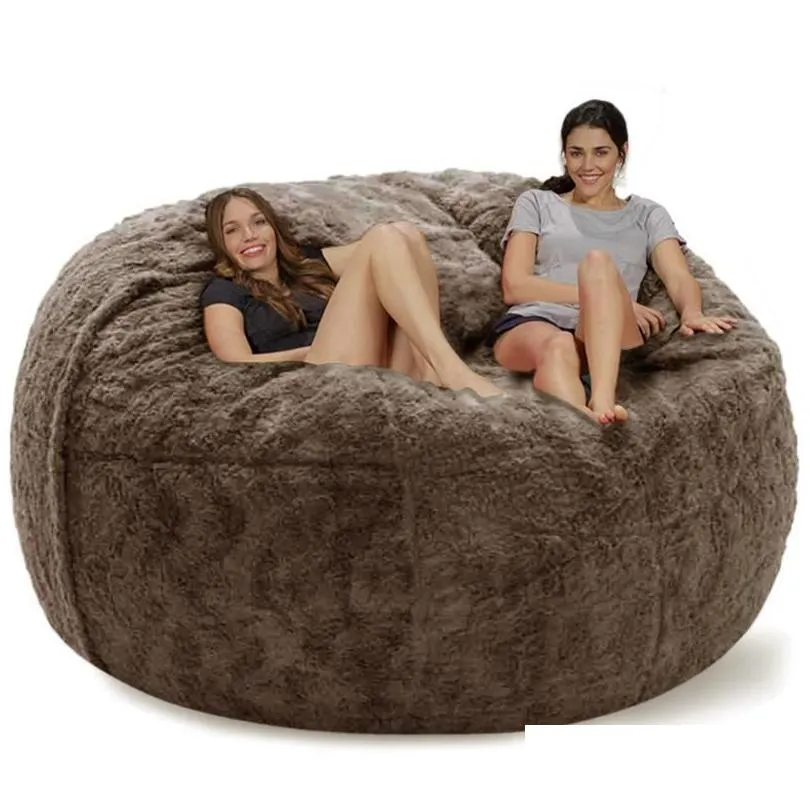 Camp Furniture  Beanbag Sofa Cover Big XXL No Stuffed Bean Bag Pouf Ottoman Chair Couch Bed Seat Puff Futon Relax Lounge3463070