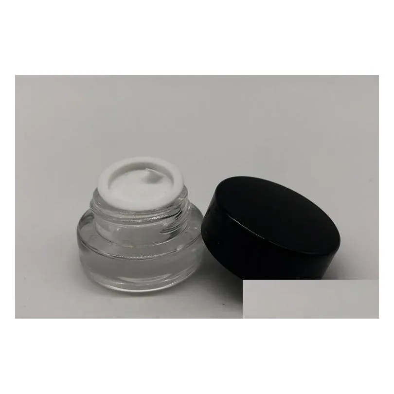 Packing Bottles Wholesale 500 X 3G Traval Small Cream Make Up Glass Jar With Aluminum Lids White Pe Pad 3Cc 1/10Oz Cosmetic Packaging Dhvsb