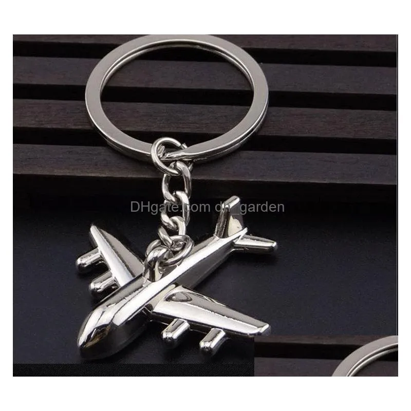 Key Rings Update Metal Plane Key Ring Shiny Airplane Keychain Holders Pendant Fashion Jewelry For Men Women Christmas Gift Dhgarden Dhjqf