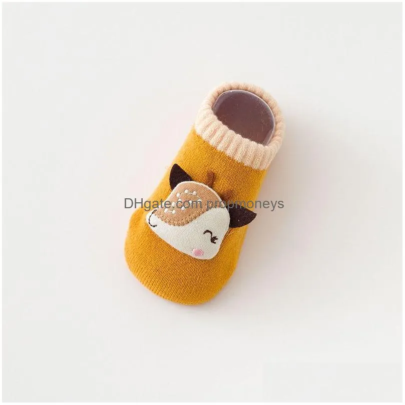 Kids Socks Autumn And Winter Warm Baby Toddler Socks Stereo Doll Dinosaur Rabbit Thick Cute Cartoon Non-Slip Floor For Infants Boys Dr Dhb7R