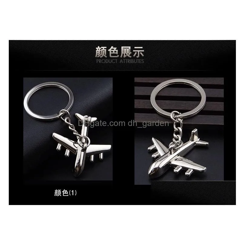 Key Rings Update Metal Plane Key Ring Shiny Airplane Keychain Holders Pendant Fashion Jewelry For Men Women Christmas Gift Dhgarden Dhjqf