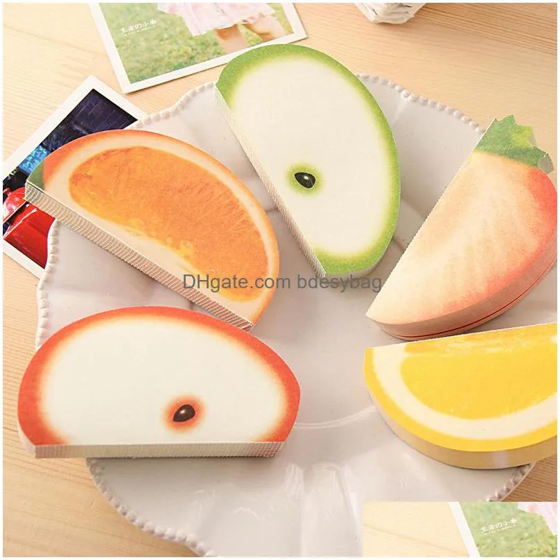 Notes Creative Fruit Shape Notes Cute  Lemon Pear Stberry Memo Pad Sticky Paper School Office Supply Drop Delivery Office School Dhemb