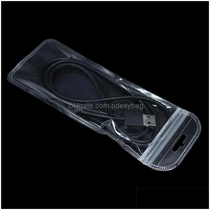 Packing Bags 20 Size Clear Plastic Self Seal Bags Electronic Accessories Storage Resealable Zipper Poly Jewelry Package Bag Hang Hole Dhhog